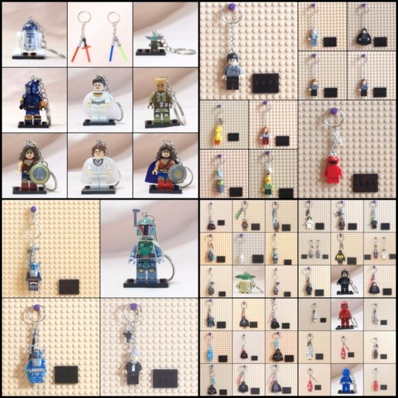 MINIFIGURE KEYCHAIN-Star Wars-Harry Potter-Sesame Street-Wonder Women Stand Gift - Picture 6 of 13